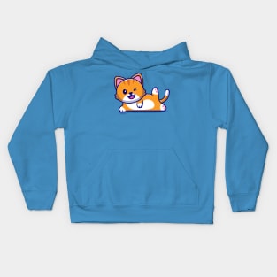 Cute Cat Yoga Pose Cartoon Kids Hoodie